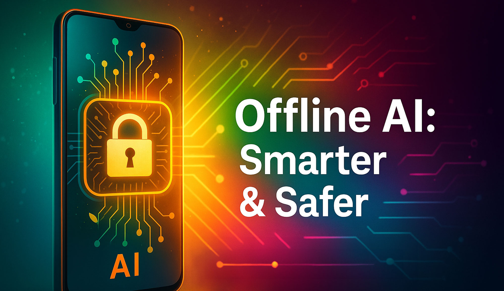 Offline AI graphic for local, edge, and on-device AI